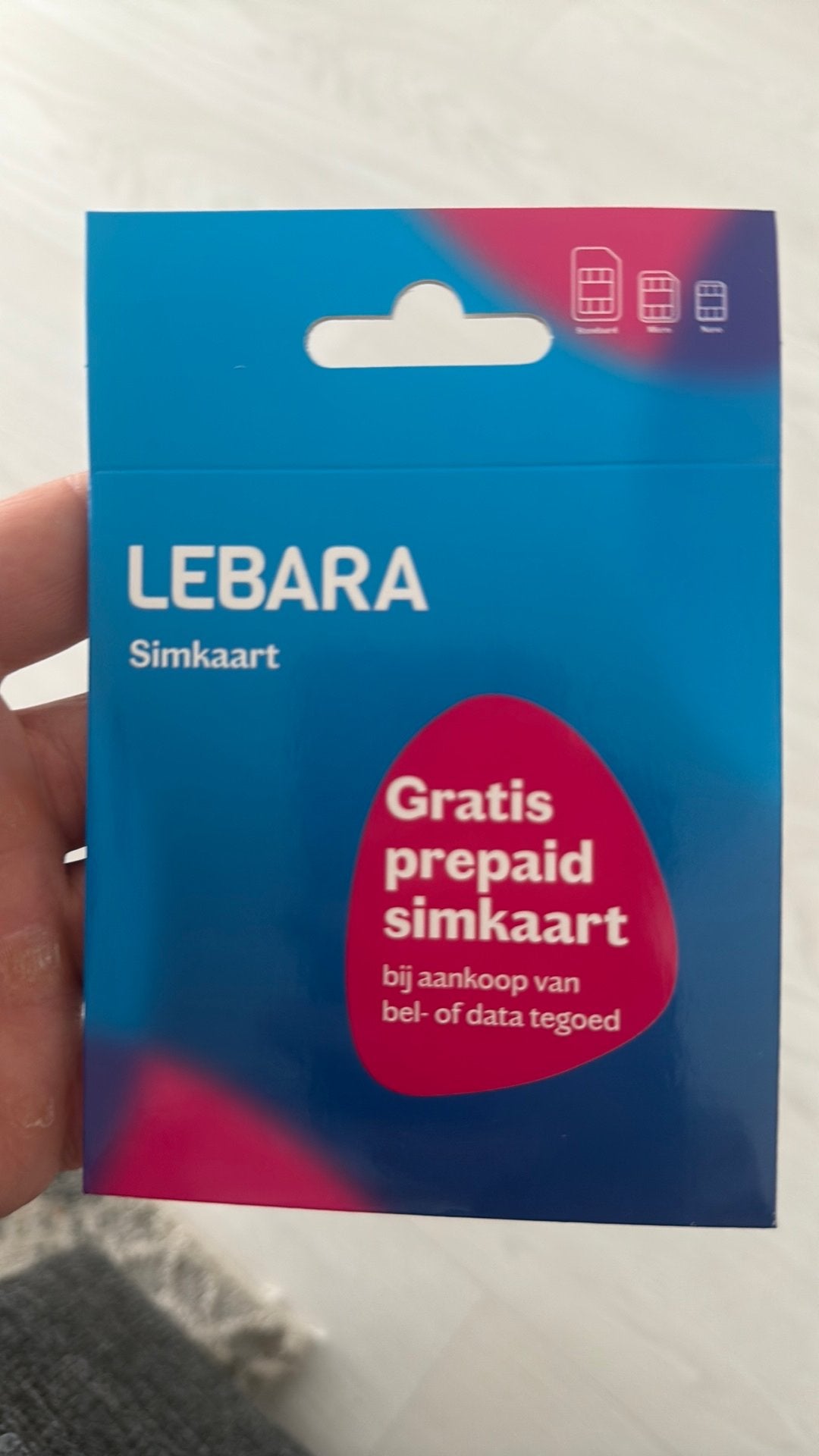 Lebara sim kaart, Telecommunicatie, Prepaidkaarten en Simkaarten, Ophalen of Verzenden, Zo goed als nieuw, Overige providers