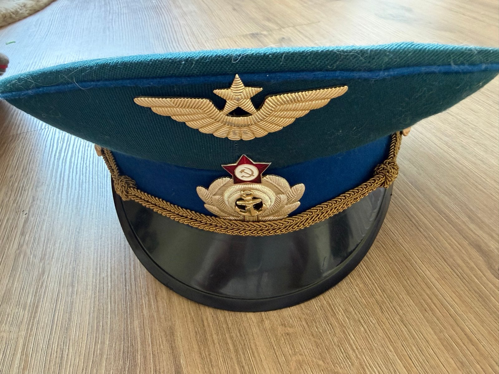 Vintage Sovjet Marine Officierspet - Maat 56, Ophalen of Verzenden, Marine, Overige gebieden, Helm of Baret