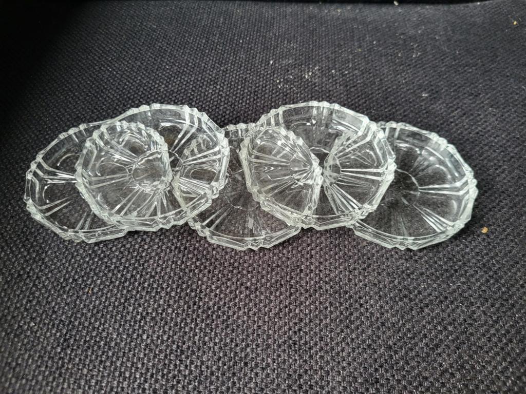 5 Kristallen Onderzetters - Elegant en Praktisch, Antiek en Kunst, Antiek | Glas en Kristal, Ophalen of Verzenden