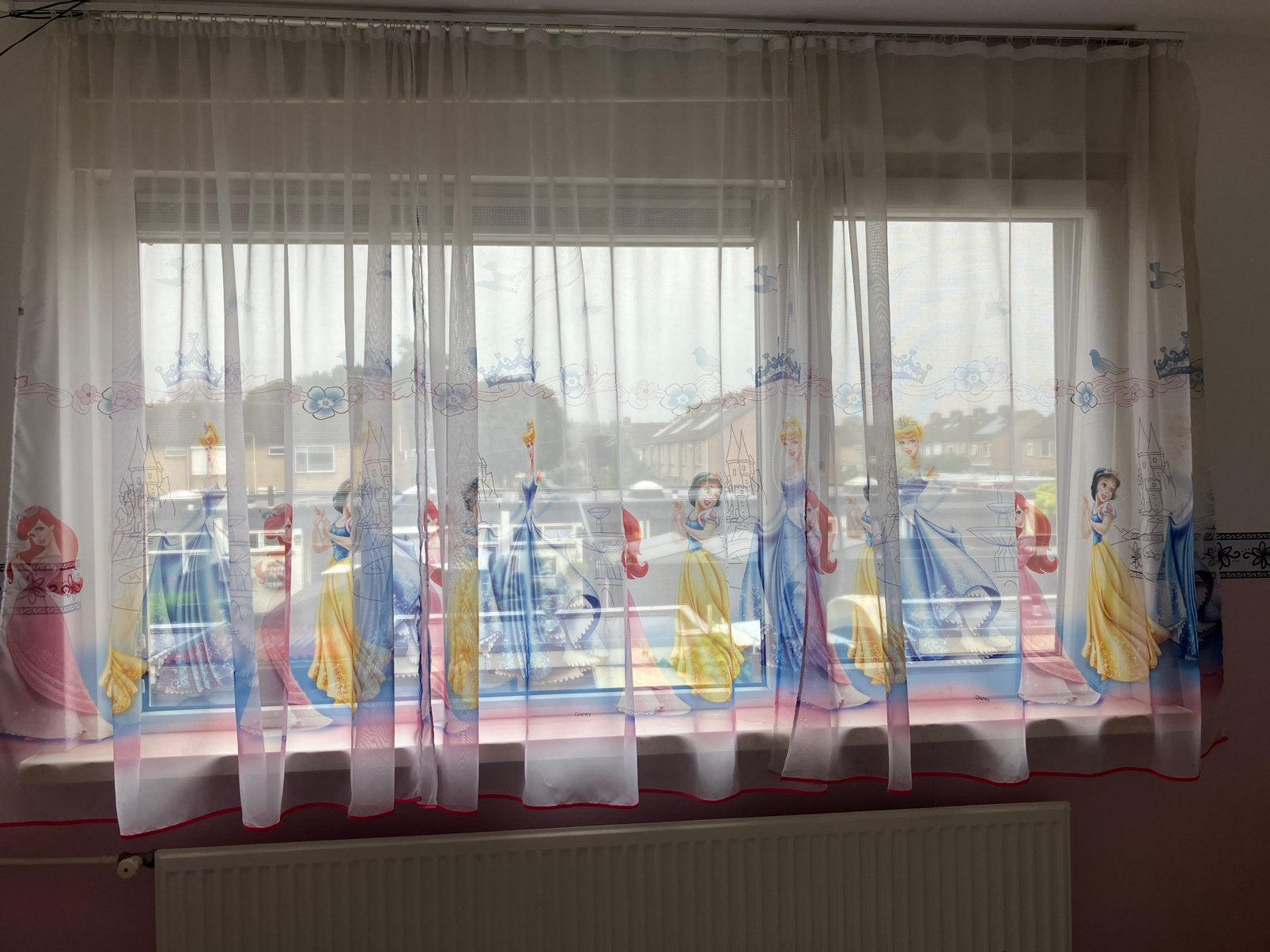 Disney Prinsessen Vitrage - Gebruikt maar in goede staat, Wit, Ophalen of Verzenden, Zo goed als nieuw, Gordijnen of Lamellen