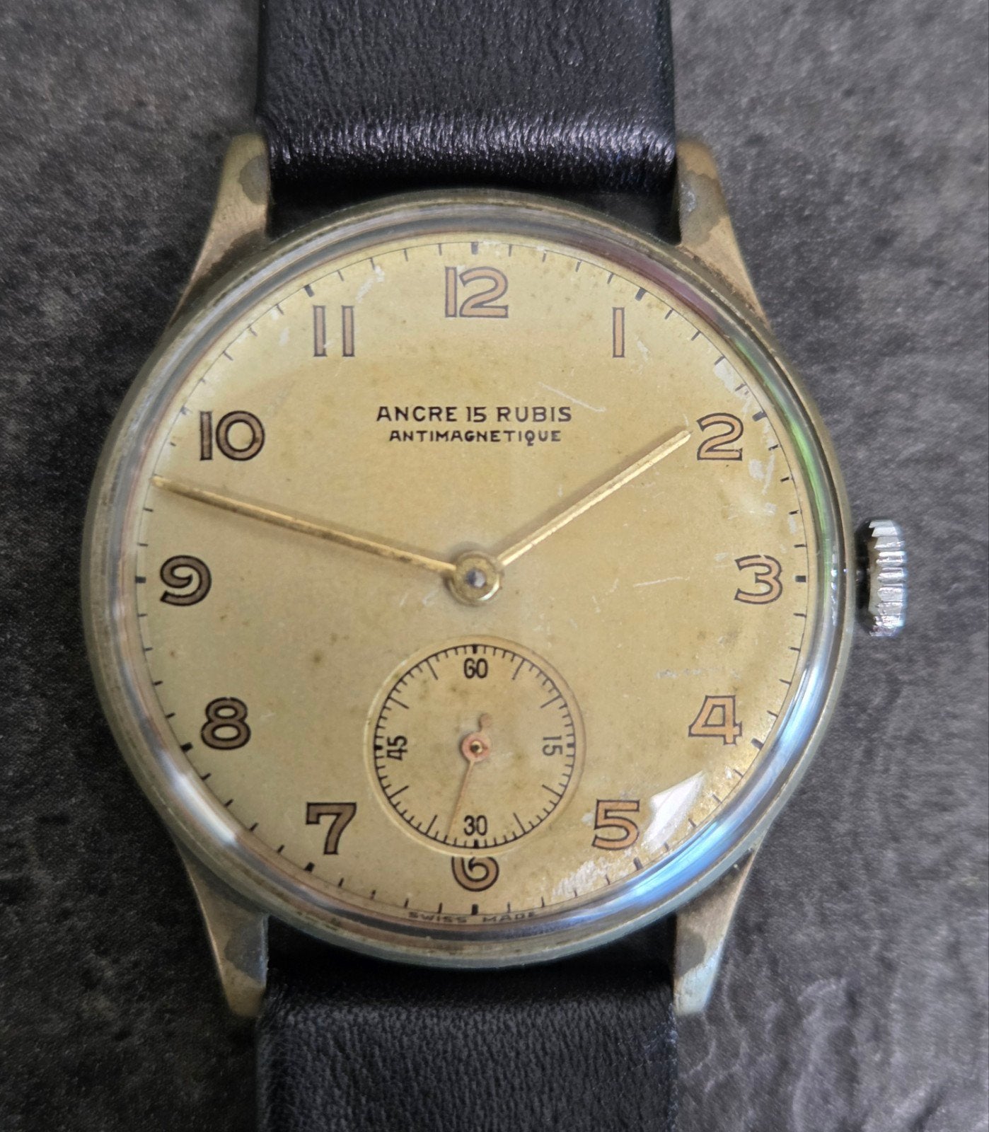 Jaren 40 herenhorloge, Overige merken, Staal, Met bandje, Polshorloge
