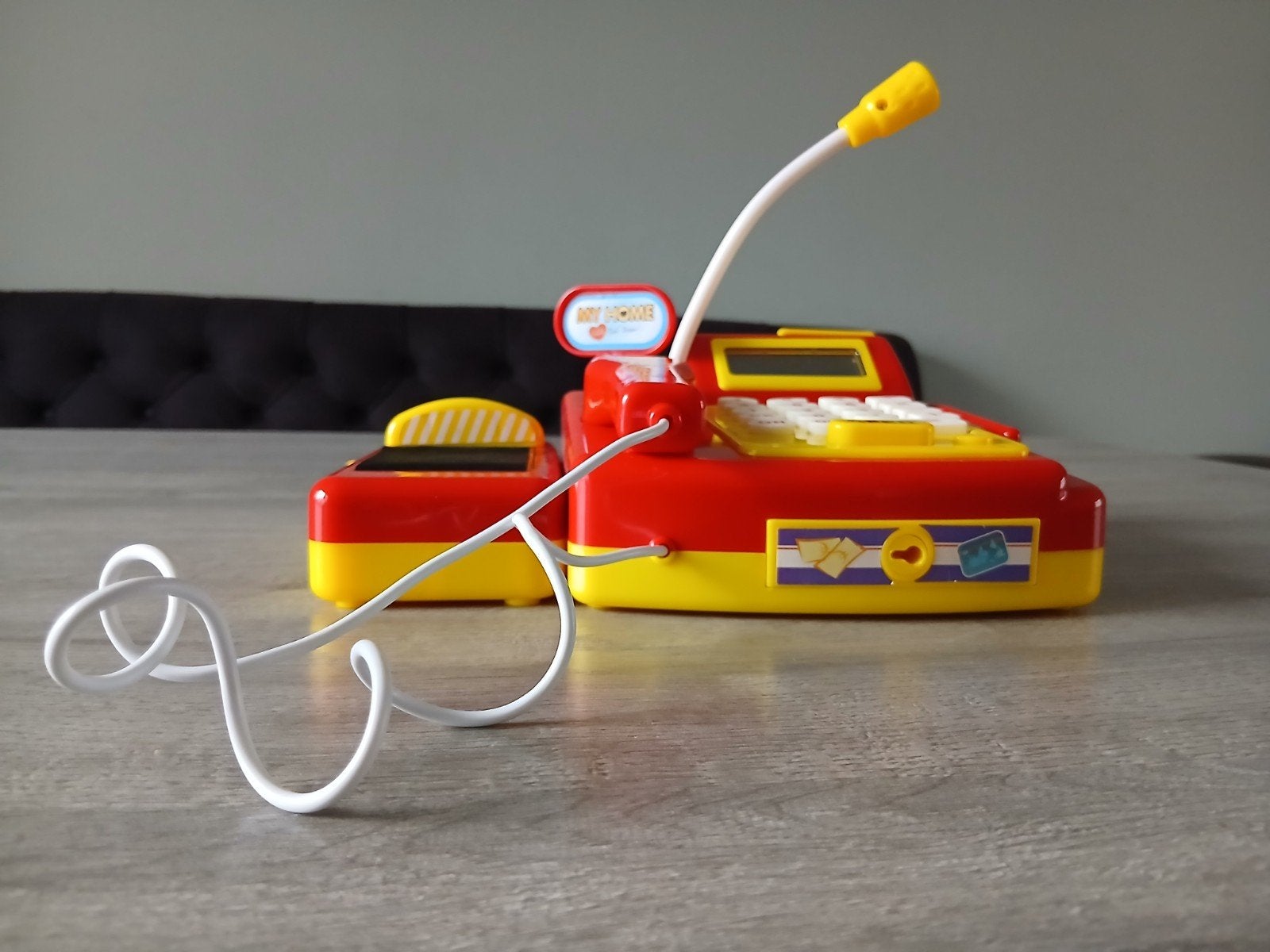 Speelgoed kassa met microfoon en scanner, Ophalen of Verzenden, Gebruikt, Jongen of Meisje