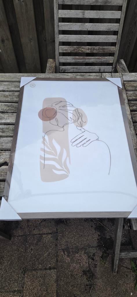 2 fotolijsten 73x53 cm met abstracte print, Ophalen of Verzenden