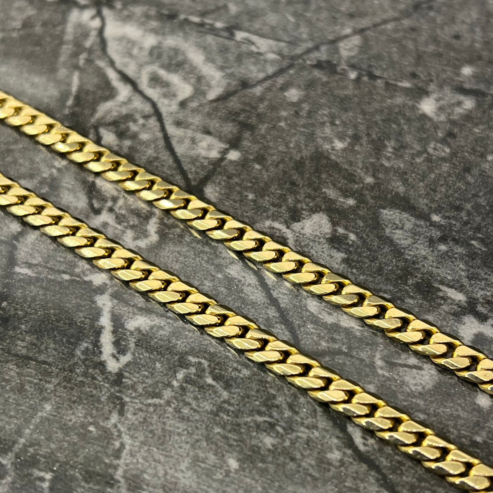 14k gouden massieve cuban schakel ketting, Ophalen of Verzenden, Zo goed als nieuw, Goud, Goud