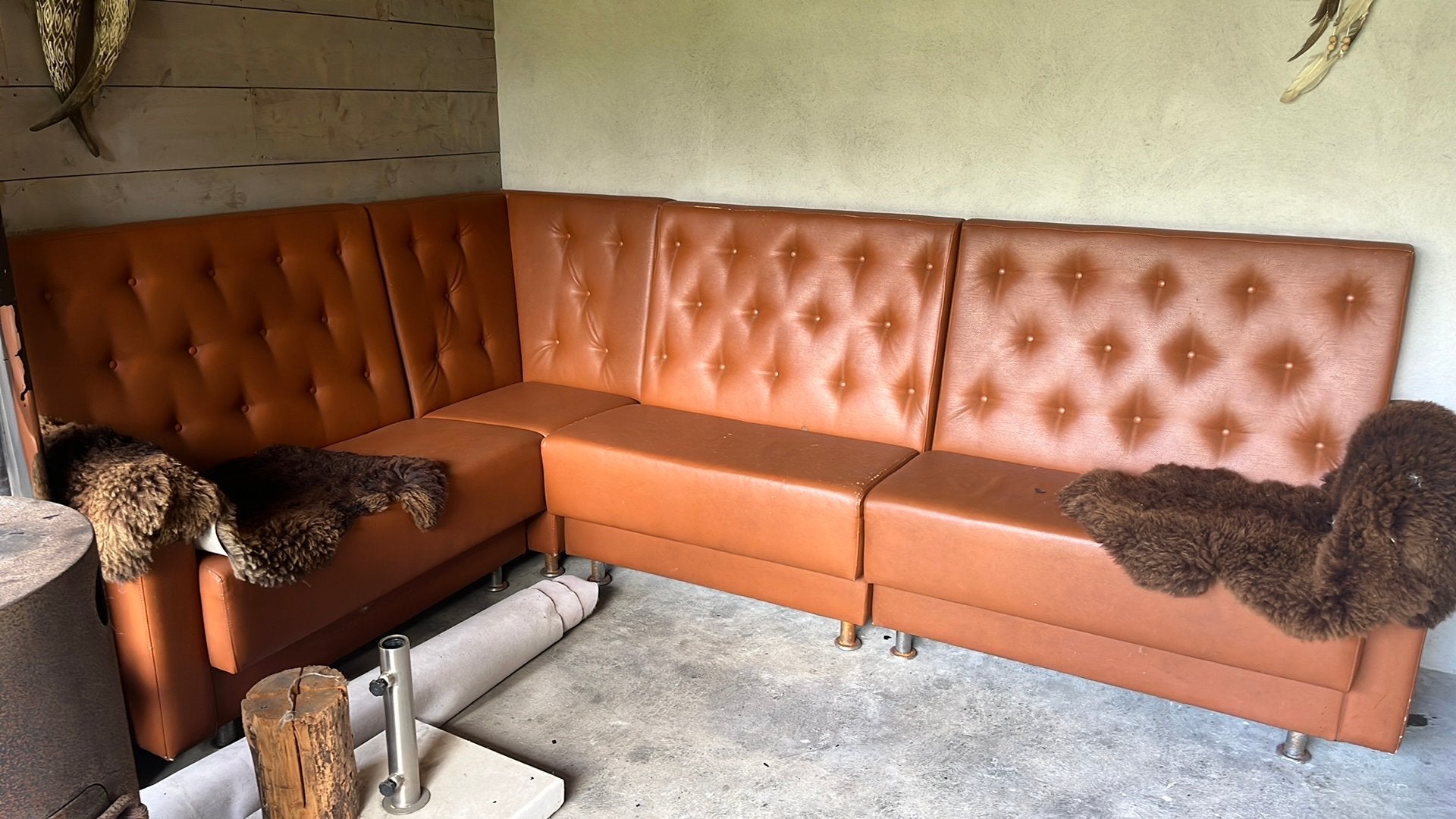 Stoere lounge eetbank hoek, Ophalen, Gebruikt