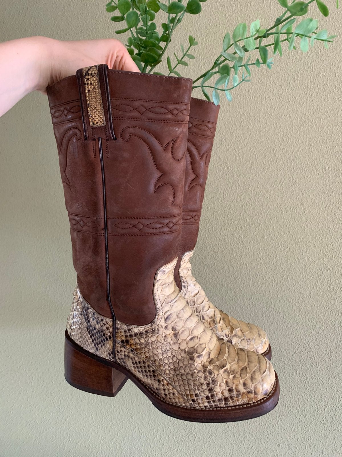 Sancho retro boots blokhak 37 campus cowboylaarzen, Hoge laarzen, -, Ophalen of Verzenden, Zo goed als nieuw