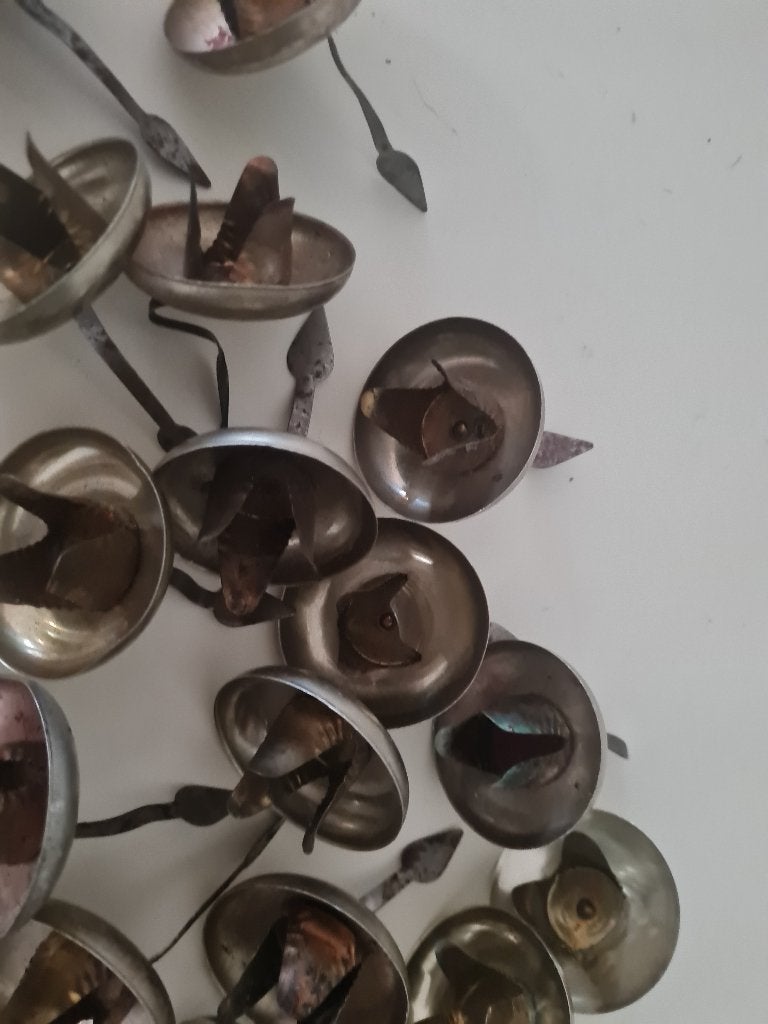 Zeer oude metalen knijpers voor kaarsjes in kerstboom prp/st, Heikant 21 Kaatsheuvel, Gebruikt, Belle Vieille Brocante, Ophalen of Verzenden