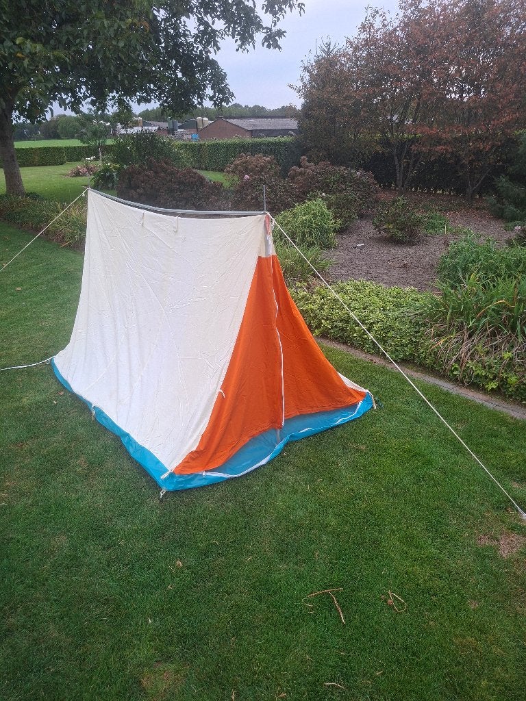 Unieke vintage V&D Handy tunneltent – 140 x 220 cm, Caravans en Kamperen, Ophalen of Verzenden, Gebruikt, Tot en met 2
