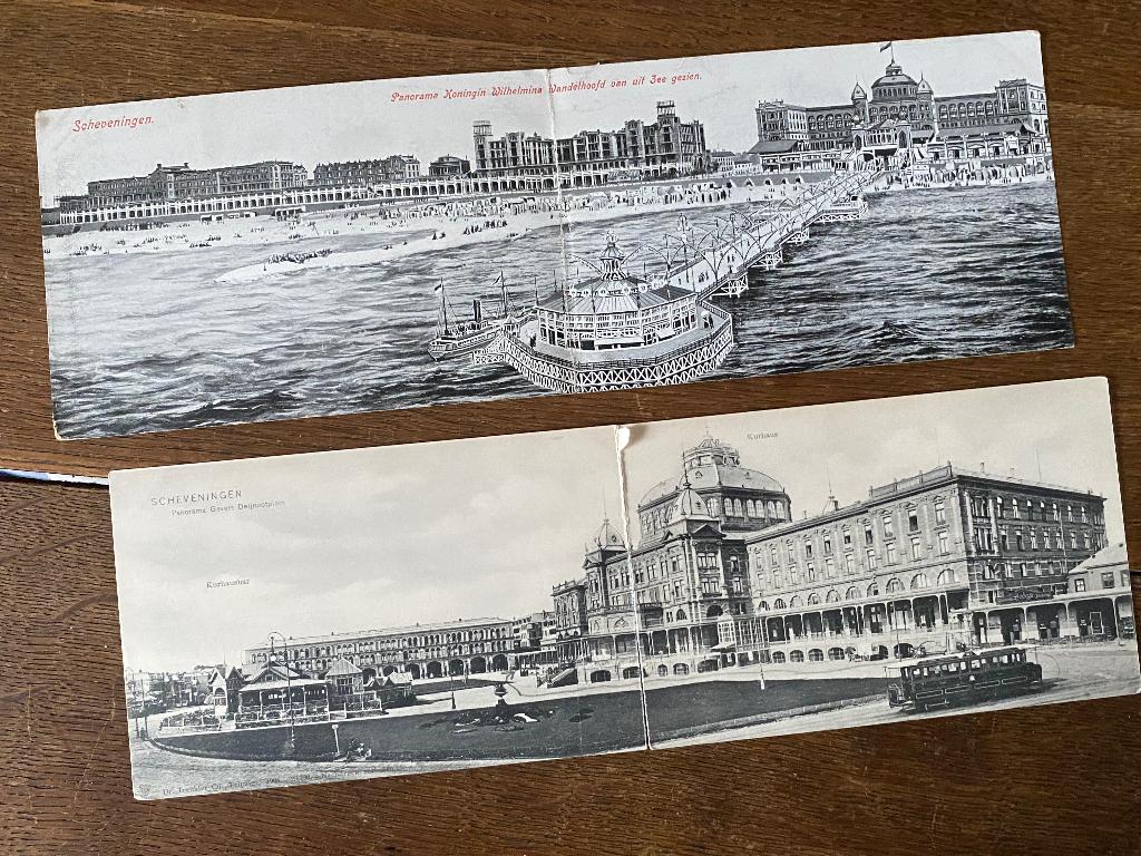 2 oude kaarten Scheveningen (Gevers Deijnootplein en pier)