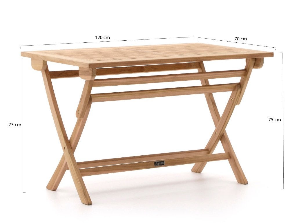 Tuintafel Sunyard Preston klaptafel 120x70x75cm, Ophalen, Gebruikt, Rechthoekig, Teakhout