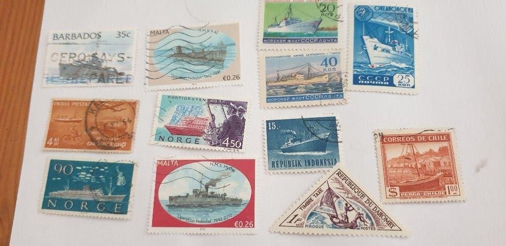6204 diverse zegels met boten, Verzenden, Overige thema's