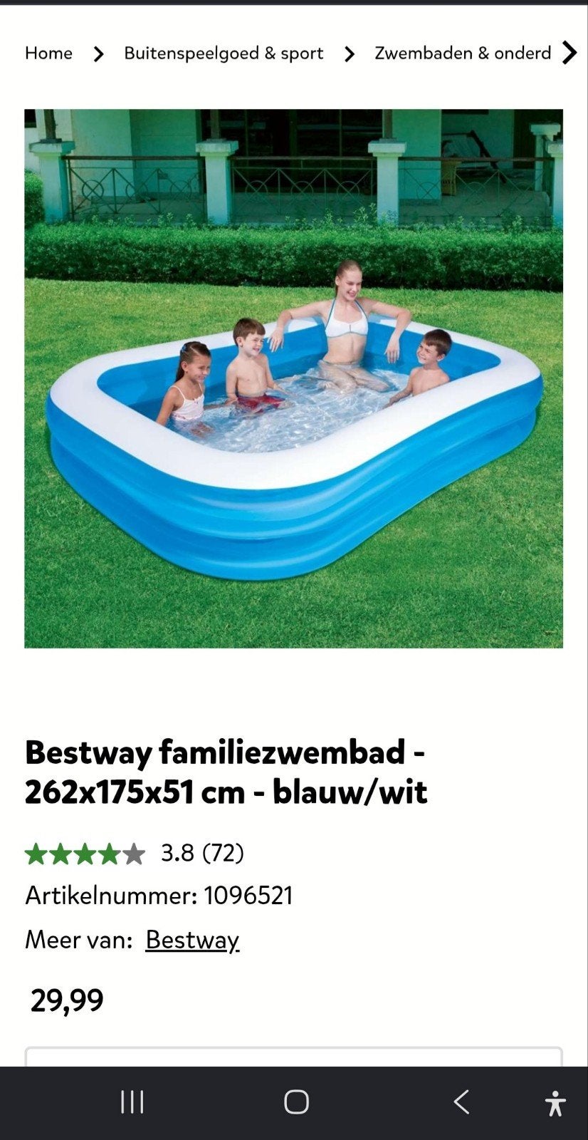 Opblaasbare BESTWAY ZWEMBAD, Tuin en Terras, Zwembaden, Ophalen, Minder dan 80 cm, Opblaaszwembad, Nieuw