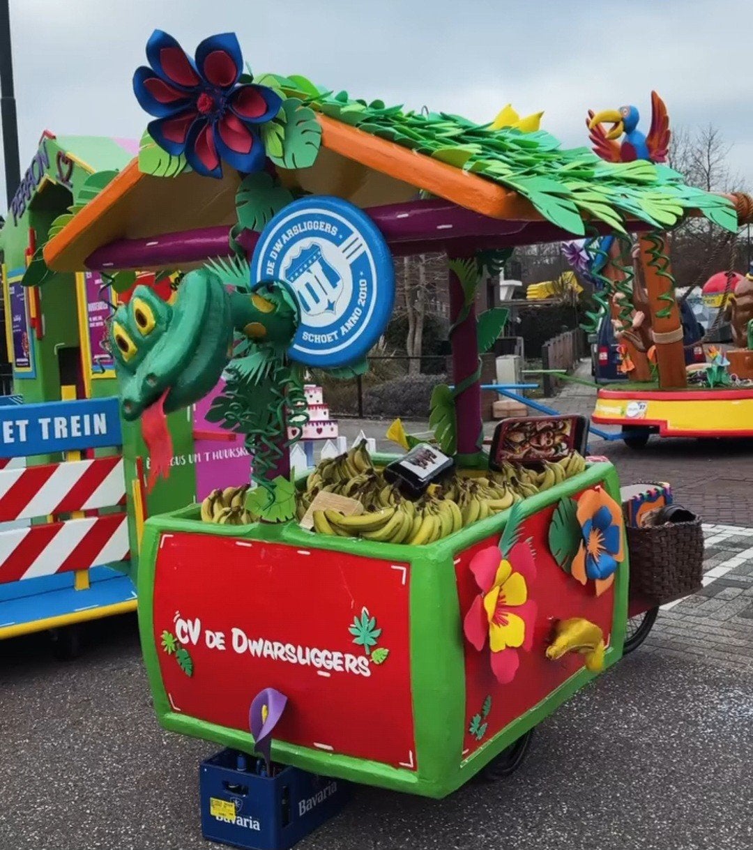 Carnavals bakfiets met bavianenpak incl bewegende delen, Ophalen of Verzenden, Gebruikt, Goederen, Overige merken