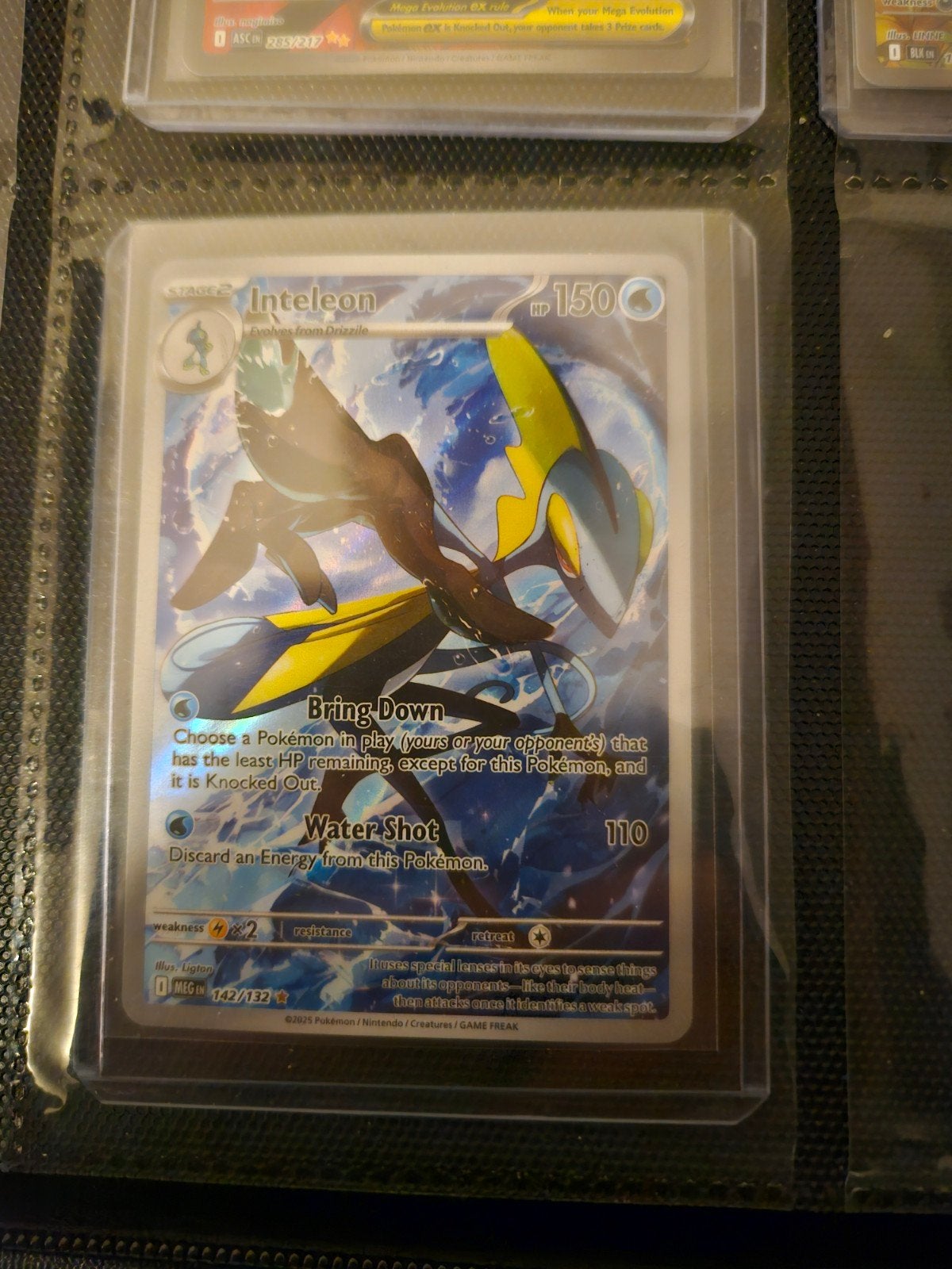 Pokemon Inteleon 142/132 Mega Evolution, Ophalen of Verzenden, Zo goed als nieuw, Losse kaart, Foil