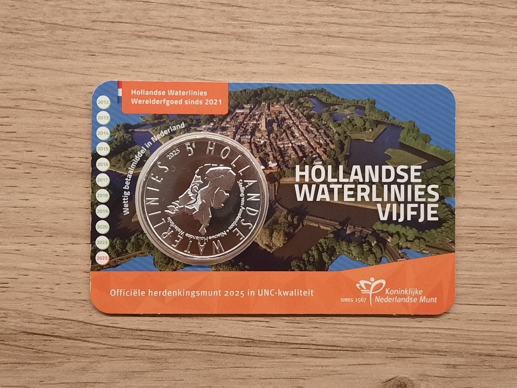 Hollandse Waterlinies Vijfje 2025, Postzegels en Munten, Verzenden, Overige landen, 5 euro, Losse munt