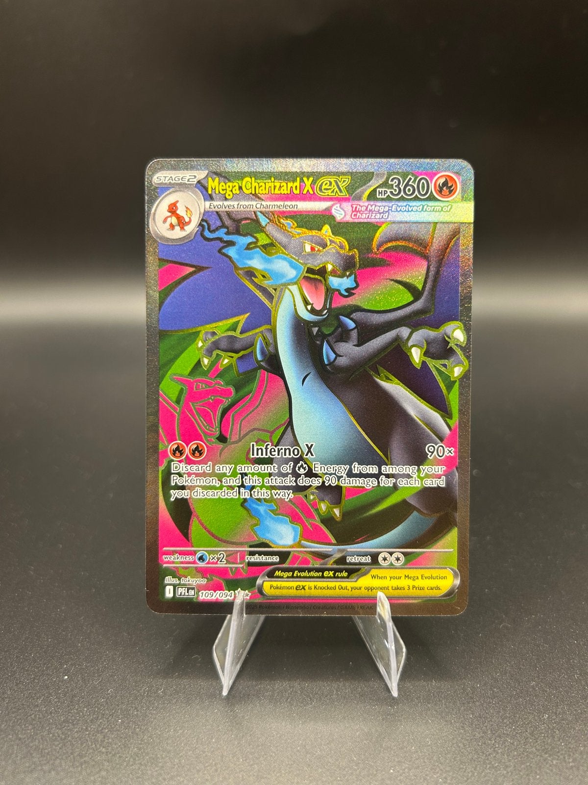 Mega Charizard X EX 108/106 Full Art Pokémon Kaart, Ophalen of Verzenden, Zo goed als nieuw, Losse kaart, Foil