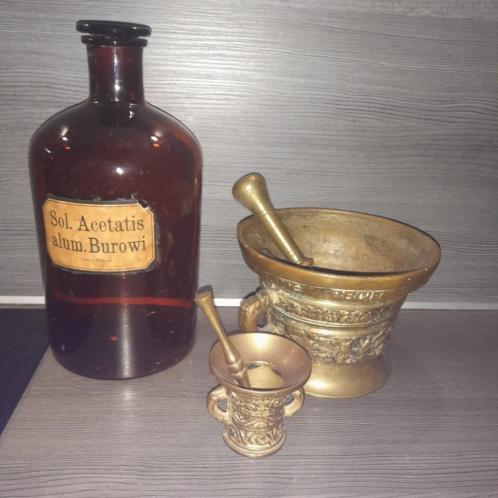Set van twee oude vijzels, Ophalen of Verzenden
