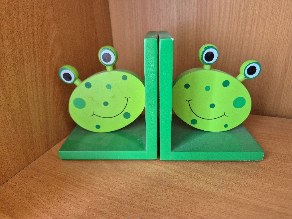 Boekensteun kikkers, Groen, Ophalen of Verzenden, Gebruikt, Overige typen