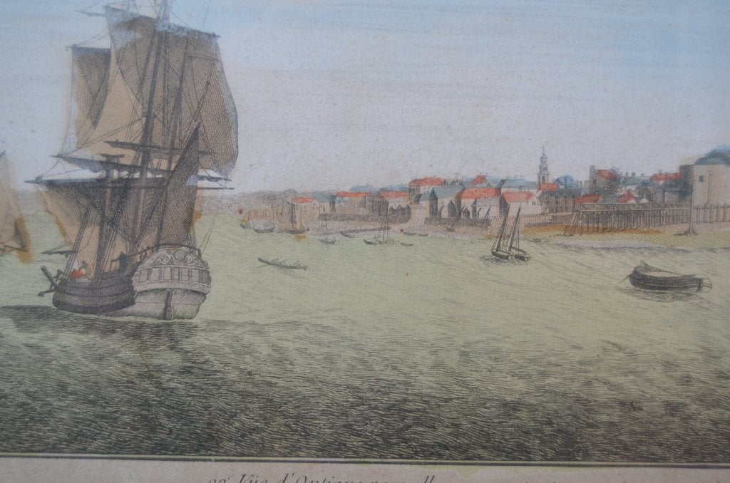 Parijse opticaprent Engels tafereeltje, Antiek en Kunst, Ingelijst, Ophalen of Verzenden, Gravure, 34 cm