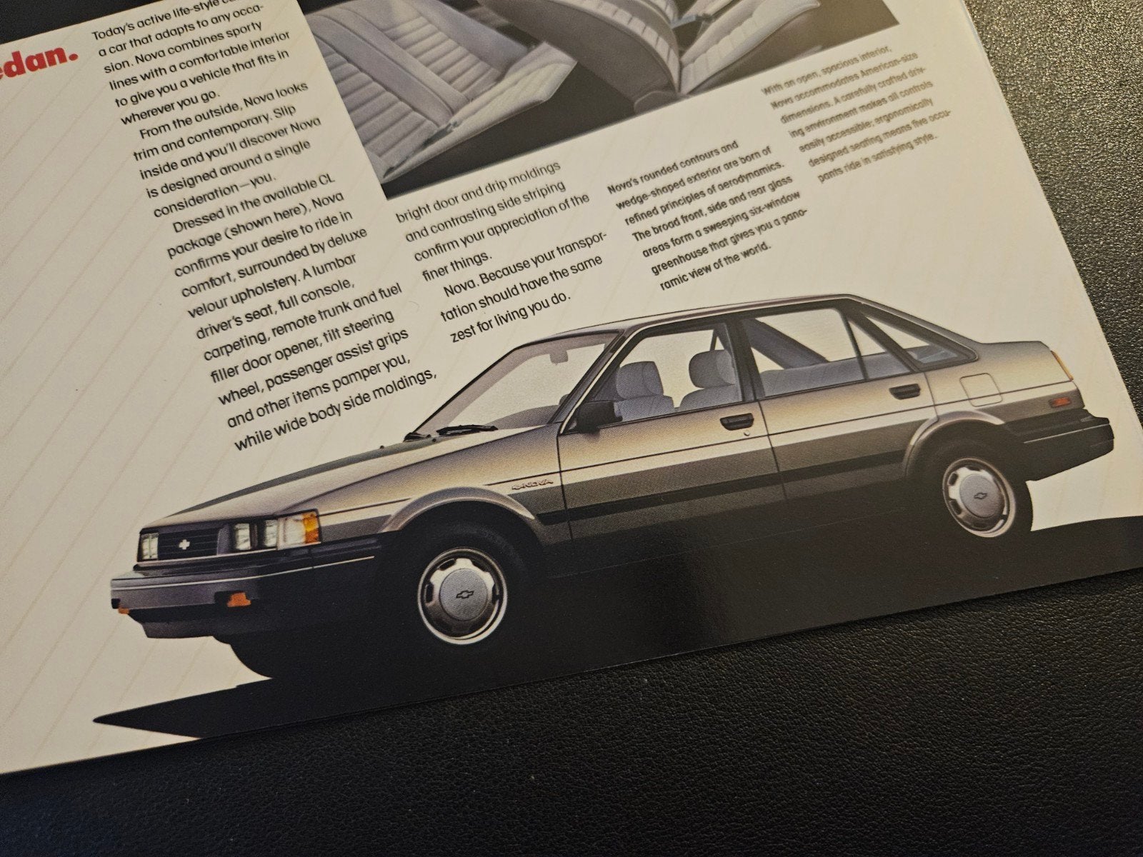 Brochure Chevrolet Nova 1985 USA, Ophalen of Verzenden, Zo goed als nieuw, Chevrolet