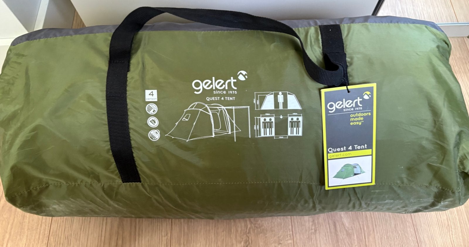 Gelert Quest 4 Tent - Slechts 1x gebruikt, Ophalen of Verzenden, Zo goed als nieuw, Tot en met 4