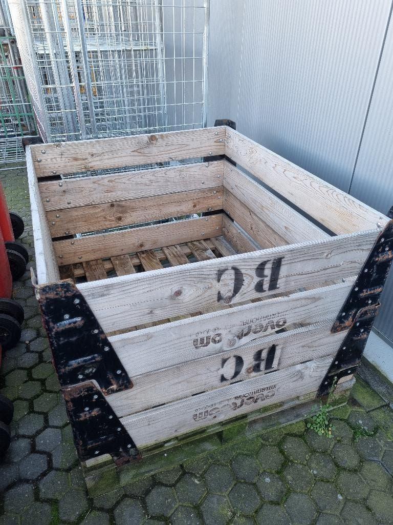 stevige houten krat op pallet 120x100x100 cm opbouwrand, Ophalen, Gebruikt, 100 tot 150 cm, 100 tot 125 cm