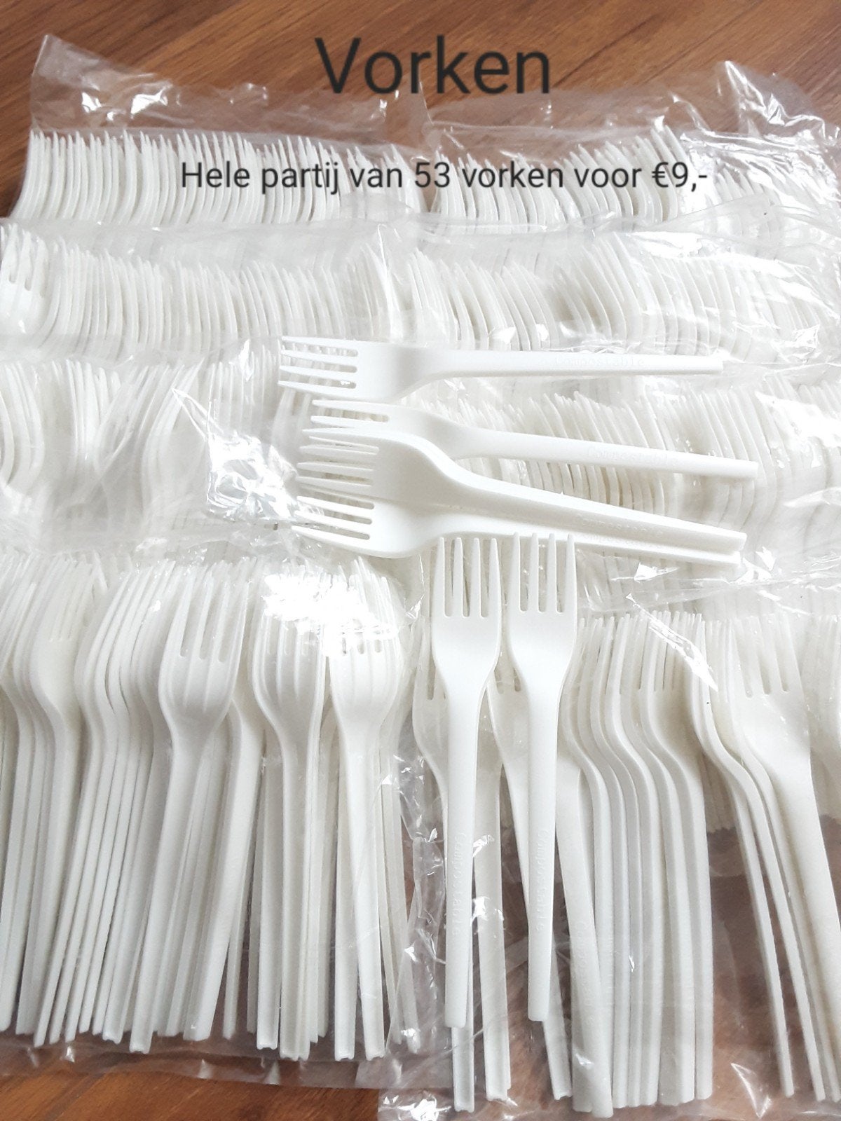 Nieuw bio plastic messen, vorken, dessert lepels enz, Ophalen, Nieuw, Overige stijlen