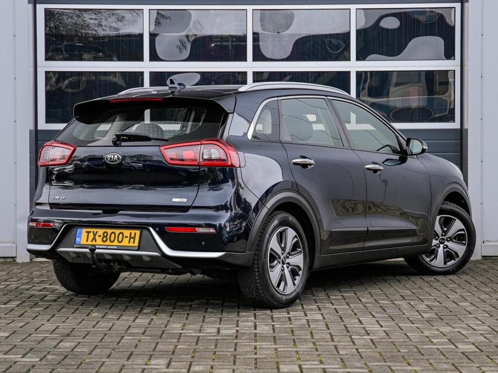 Kia Niro 1.6 GDi Hybrid DynamicLine | Navi | Camera | Climat, Auto's, Kia, Gebruikt, Blauw, Leder en Stof, Origineel Nederlands