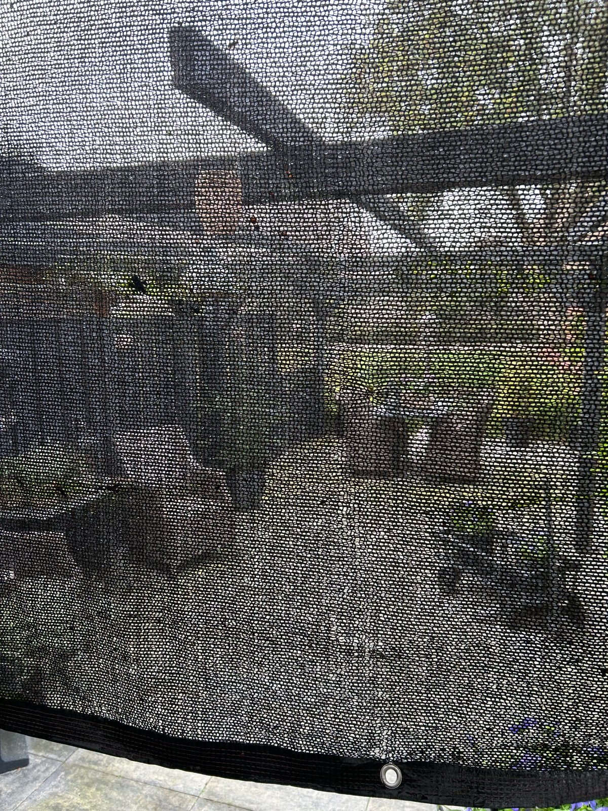 Zwart schaduwdoek 4x5 cm voor terras of tuin, Ophalen, Gebruikt