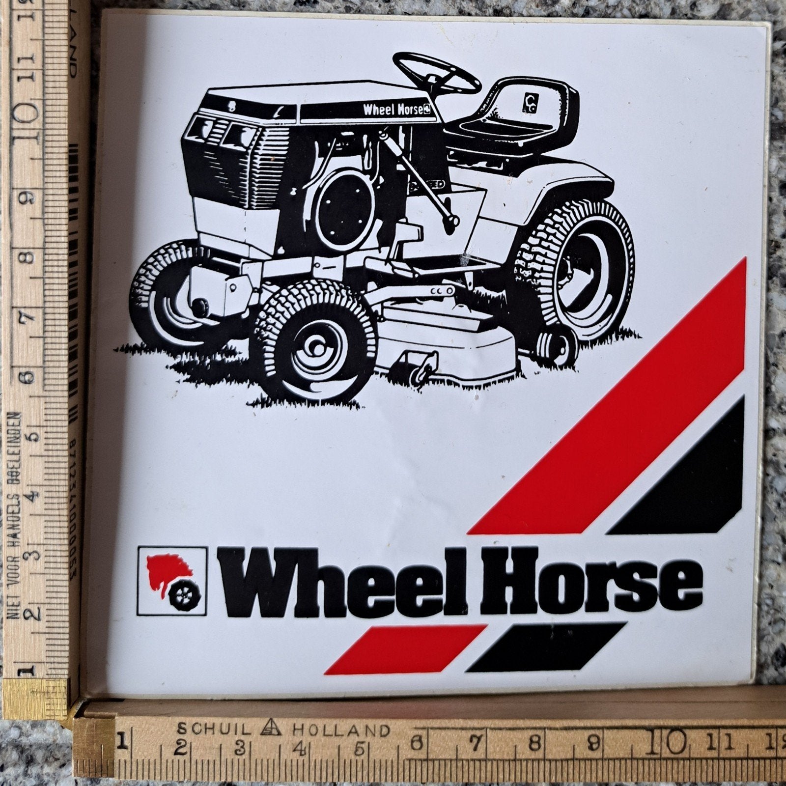 Vintage sticker Wheel Horse zitmaaier/tuintractor, Ophalen of Verzenden, Zo goed als nieuw, Merk