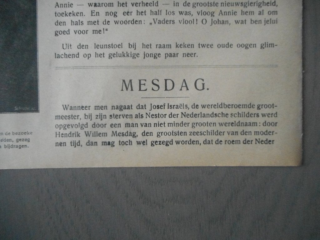 H.W. Mesdag. Kunstschilder. 1912., Ophalen of Verzenden, Voor 1920, Nederland, Knipsel(s)