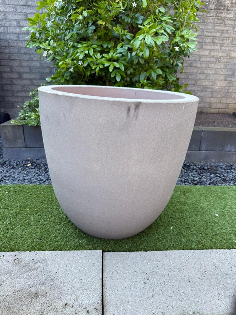 Grote Capi Europe Bloempot - Grijs/Beige 54x52 cm 113 liter, Tuin en Terras, Ophalen, Kunststof, Gebruikt, 40 cm of meer