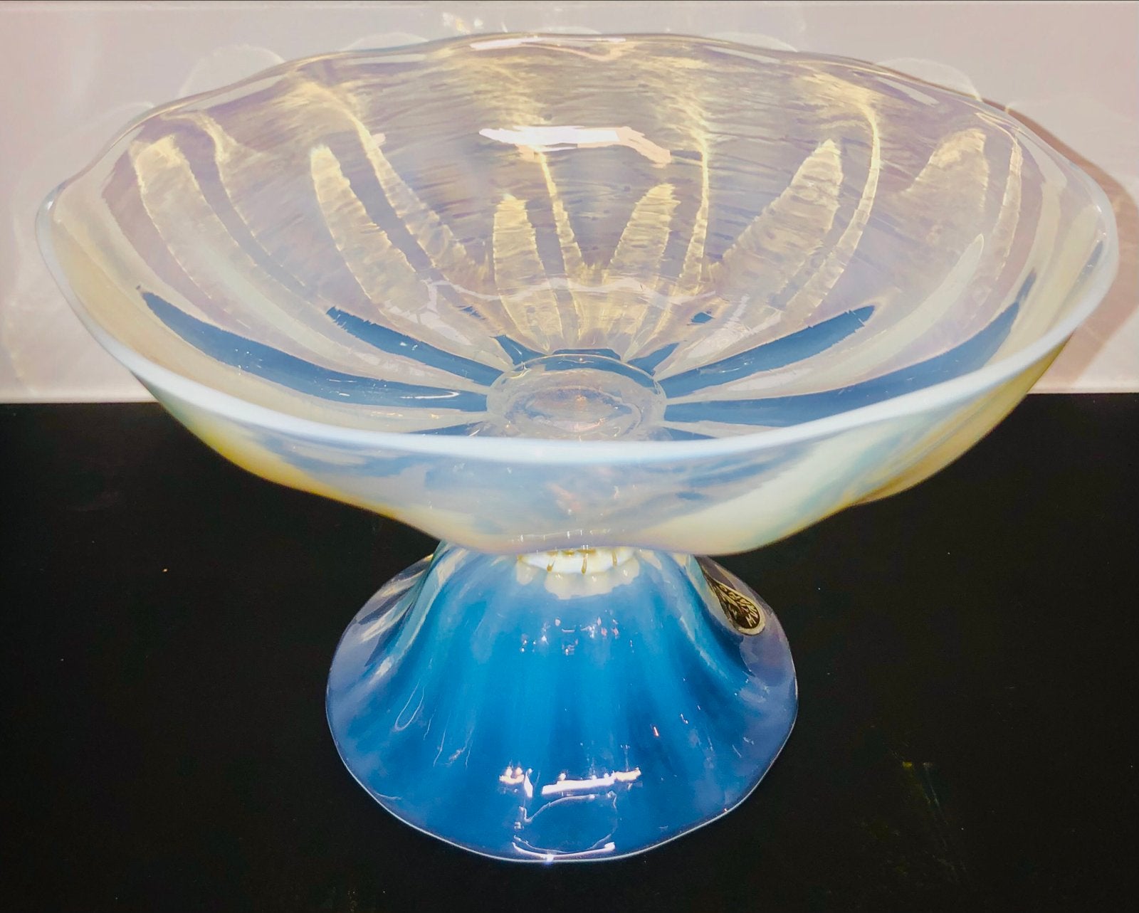 Vintage Murano Tazza Mazzega Opaline Glas Jaren 50/60, Ophalen of Verzenden