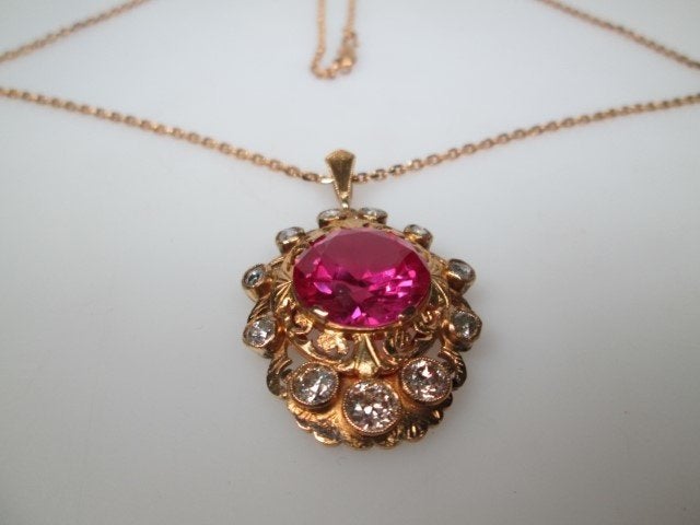 Antieke Gouden 21,6 karaat hanger met Briljanten uit 1906