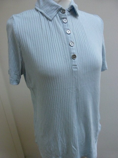 Licht blauw basic shirt top polo Collection L. vintage mt 42, Blauw, Collection L., Maat 42/44 (L), Ophalen of Verzenden