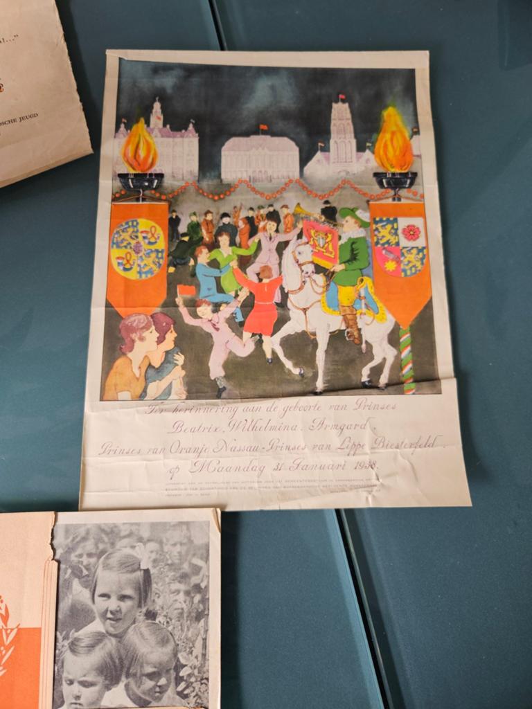 Oude Prent Geboorte Prinses Beatrix 1938, Ophalen of Verzenden