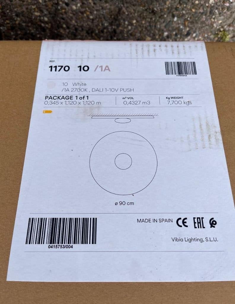 VIBIA TOP 1170 Wandlamp Wit 90 CM | Van €1204, nu, Vibia, Vibia, Nieuw, Ophalen of Verzenden