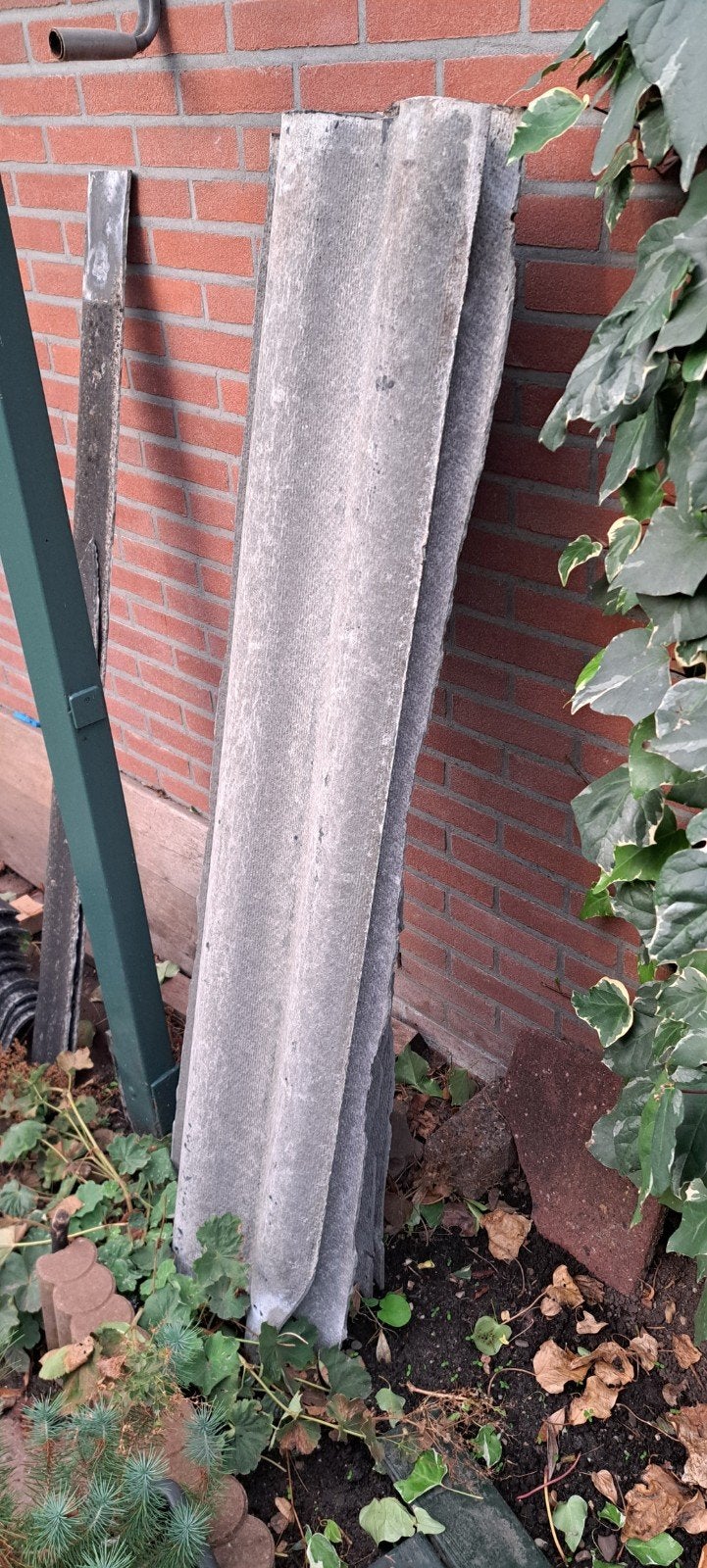 28m2  vezel cement golfplaten, Ophalen, Overige materialen, Gebruikt, Zwart