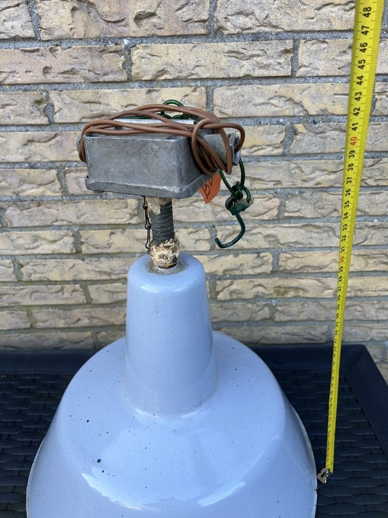 Emaille Vintage / Industriële lamp, Ophalen of Verzenden, Gebruikt, Metaal, Industrieel, vintage
