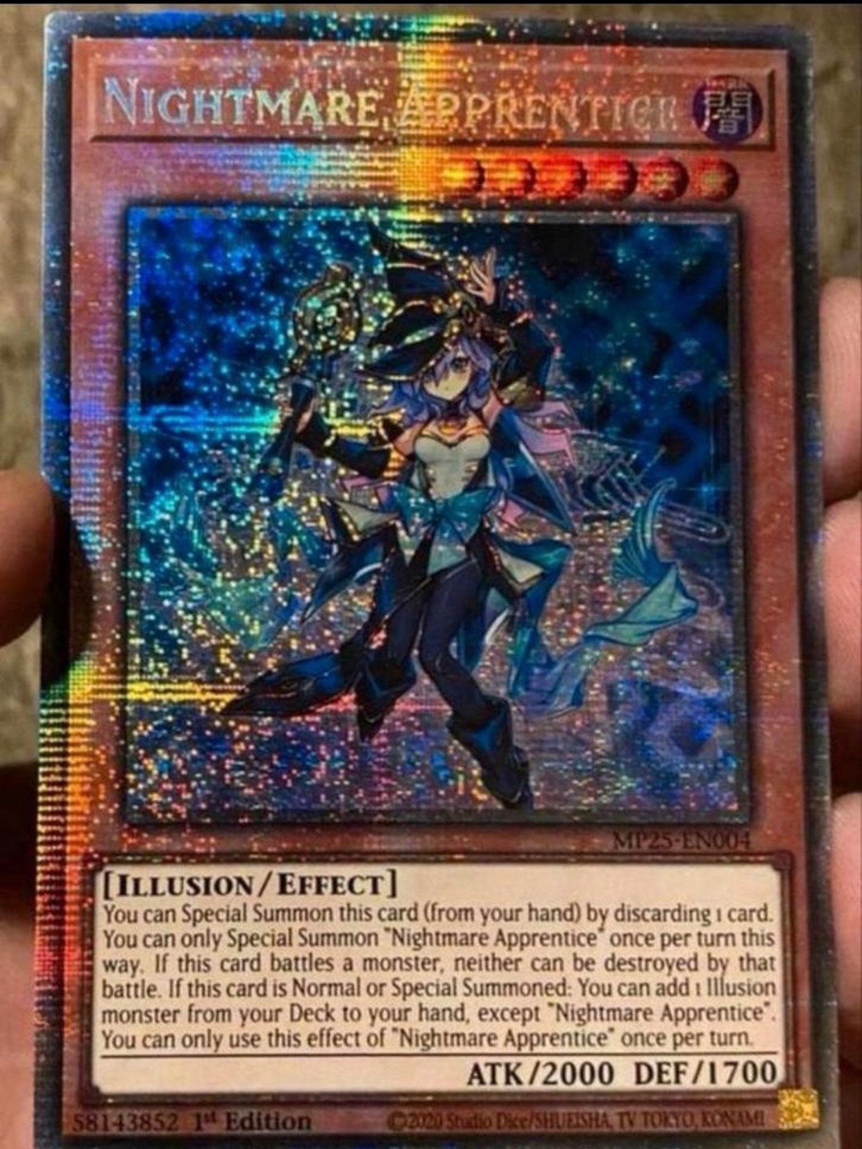 Yu-Gi-Oh! Nightmare Apprentice MP25 1st Starlight Rare !, Ophalen of Verzenden, Zo goed als nieuw, Losse kaart, Foil