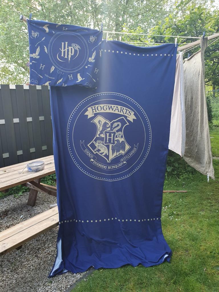Harry Potter Hogwarts Dekbedovertrek - Blauw, Huis en Inrichting, Ophalen, Gebruikt, Eenpersoons, Blauw