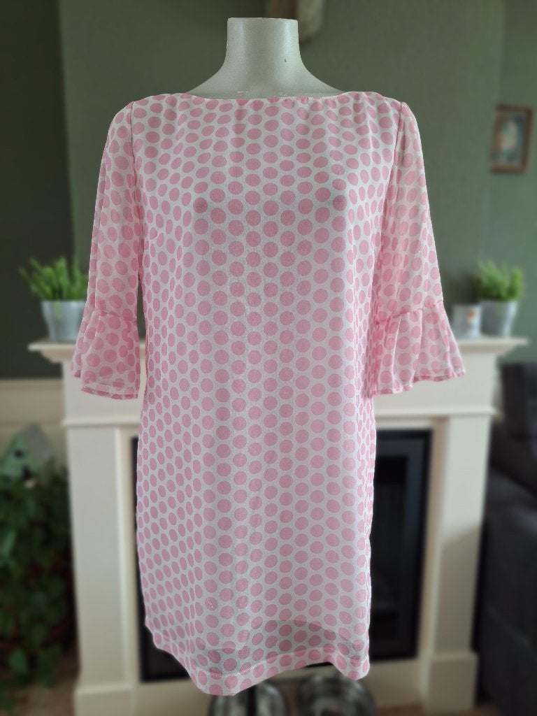 Due Amanti prachtige roze stippen top 40 M, Kleding | Dames, Maat 38/40 (M), Verzenden, Zo goed als nieuw, Korte mouw