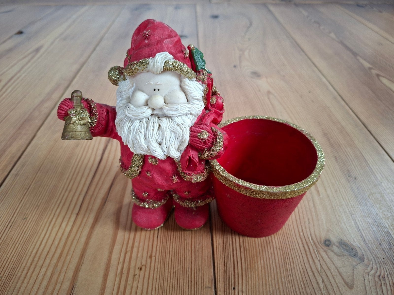 Vintage keramieke Kerstman met plantenpotje., Ophalen of Verzenden, Zo goed als nieuw