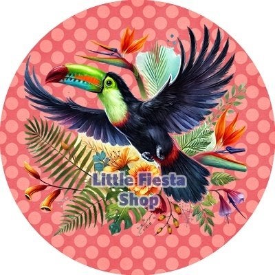 L2625 icing frosting tucan 20cm eetbare taart print top, Ophalen of Verzenden, Nieuw, Taarten, Versiering