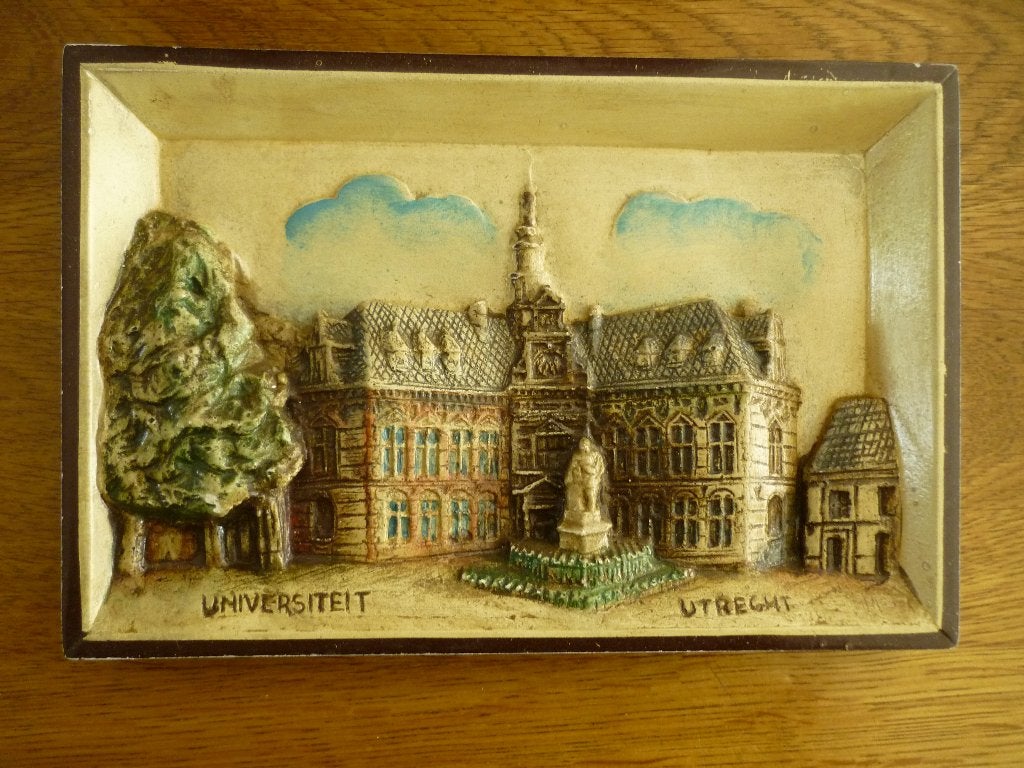 Wandtegel gips relief afbeelding Universiteit | Utrecht, Ophalen of Verzenden