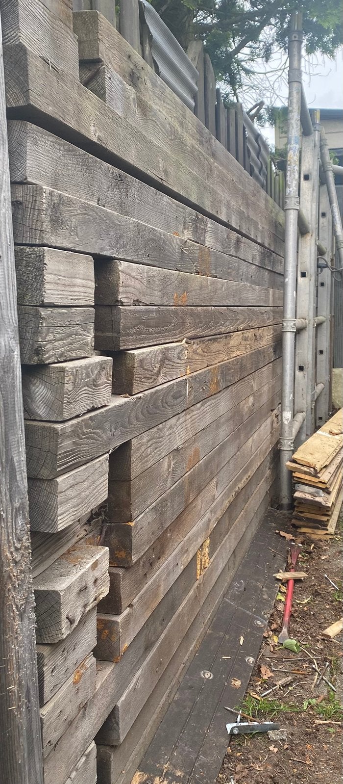 19 houten constructie balken baddingen ca.5.5 meter gebruikt, Ophalen, Gebruikt, 250 cm of meer, Balken