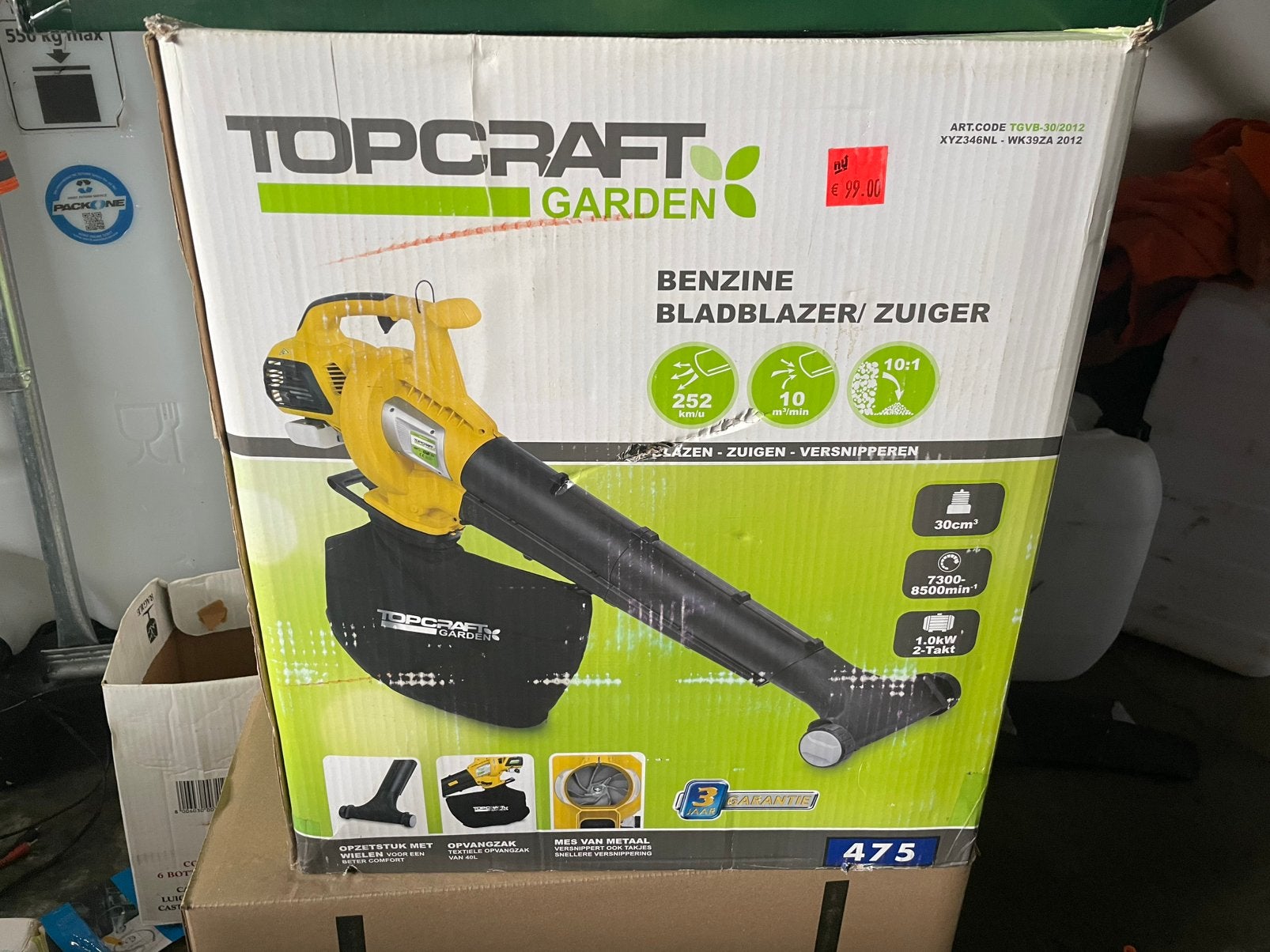 topcraft benzine bladblazer nieuw, Ophalen of Verzenden, Zo goed als nieuw, Benzine