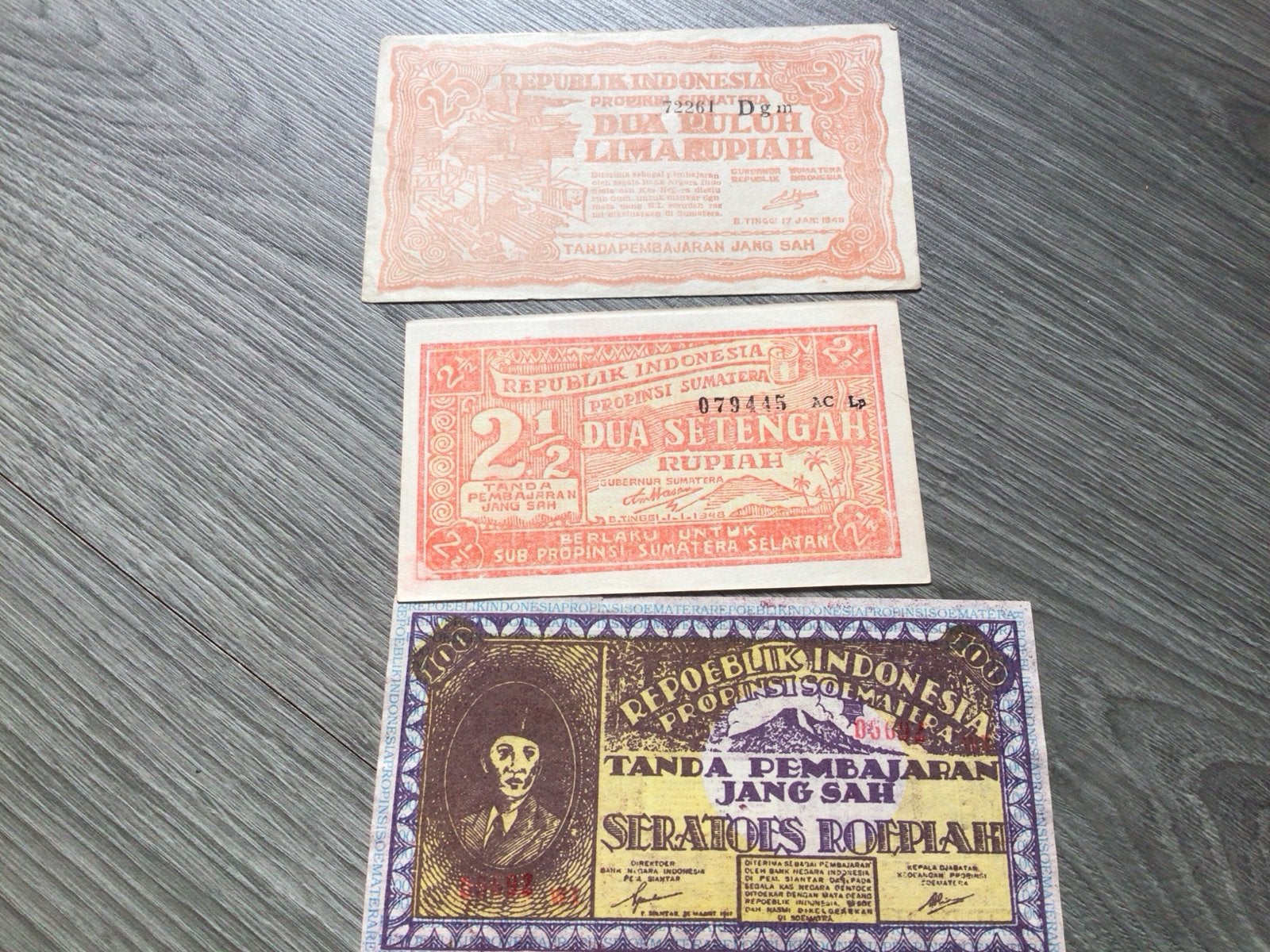 Set van 3 oude vervalsingen van Indonesische bankbiljetten, Ophalen of Verzenden, Zuidoost-Azië, Setje