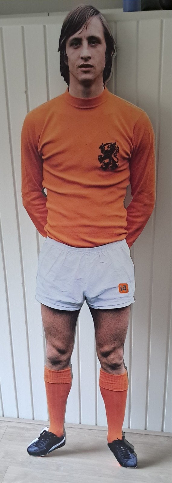 IJzeren Johan Cruijff pop - 188 cm hoog, 12,5 kg, Ophalen, Gebruikt, Ajax, Beeldje of Poppetje