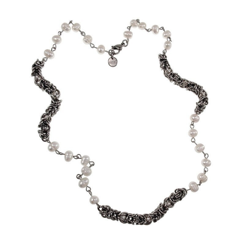 Parelketting Byzantijnse Schakelketting RVS Zoetwaterparels, Sieraden, Tassen en Uiterlijk, Overige materialen, Birgitta-Gracht 33, 6465 EL Kerkrade, Nederland